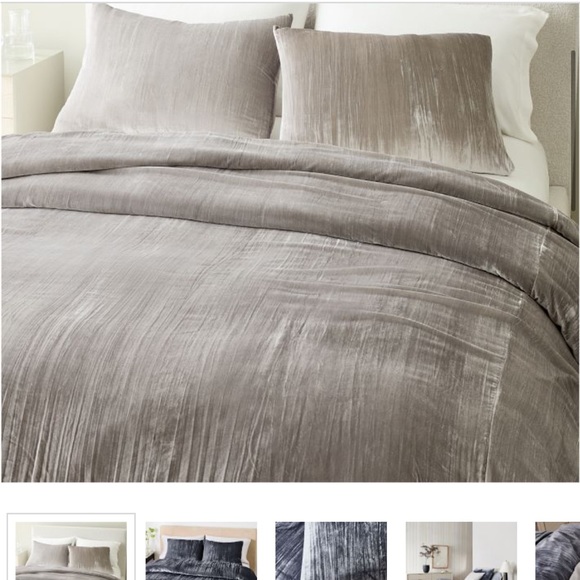 West Elm Bedding West Elm Lush Crinkle Velvet Duvet Cover 2